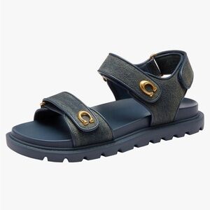 COACH womens Brynn Sandal in Loved Denim